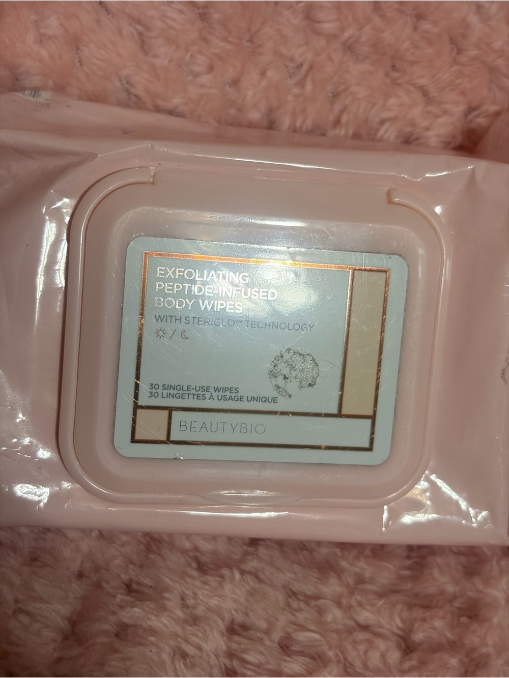 BeautyBio Peptide Infused Exfoliating Body Wipes 30 Single Use Wipes